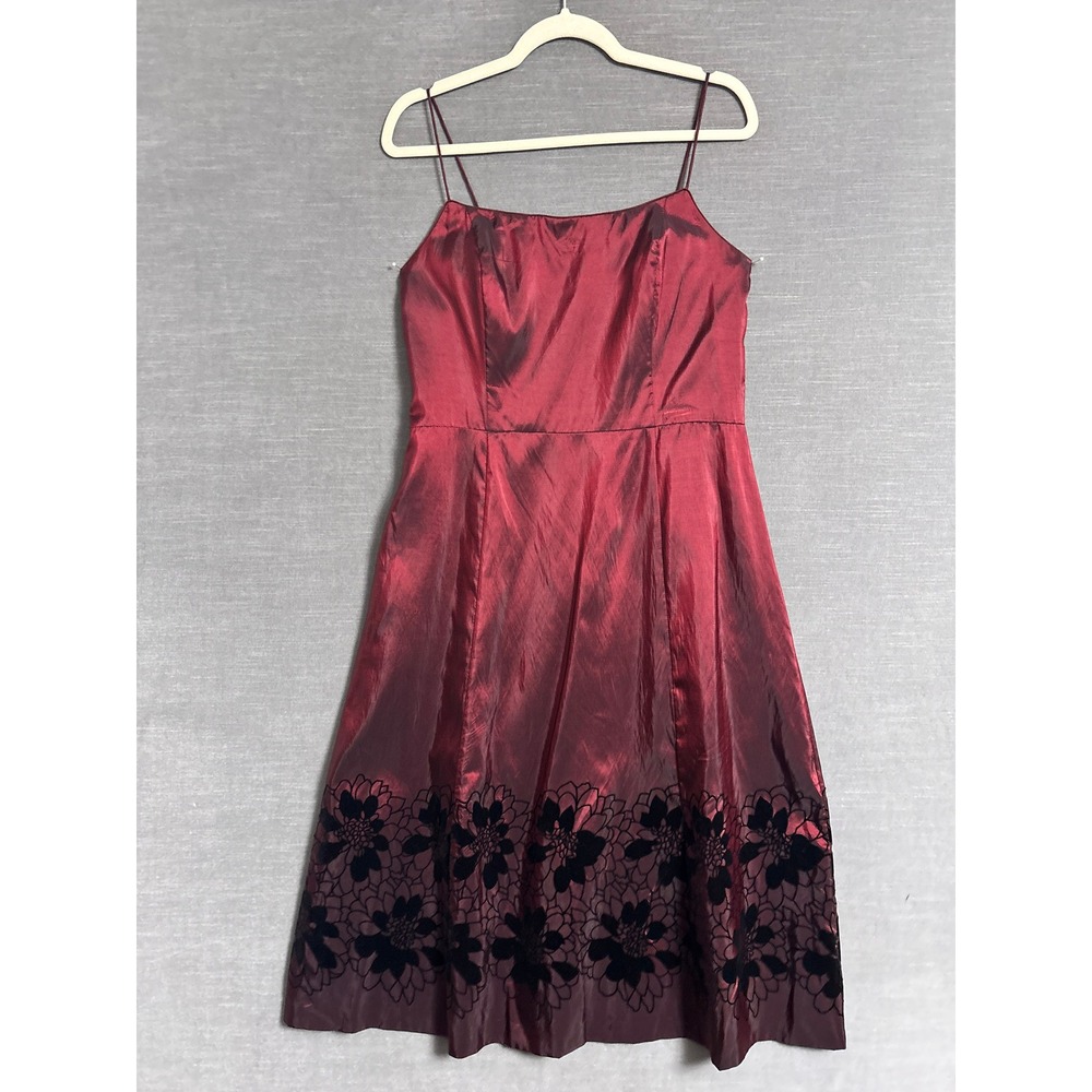 Vintage y2k Jessica Howard Dress 14 Petite Red Satin Velvet Whimsigoth *Altered